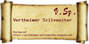 Vertheimer Szilveszter névjegykártya